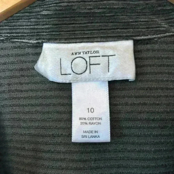 LOFT Corduroy Elbow Patch Blazer Dark Green Size 10 - Picture 5 of 7